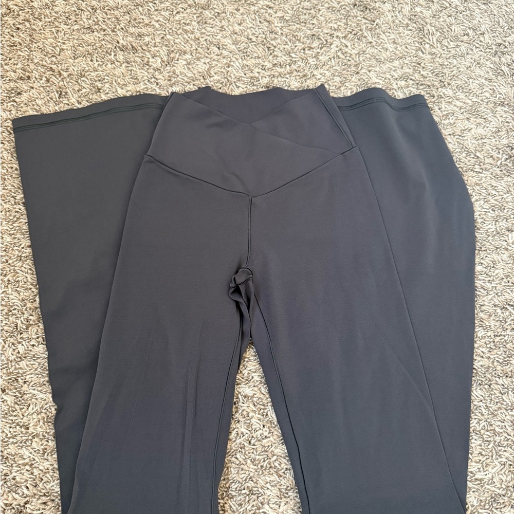 Aerie Grey High-Waisted Flare Leggings